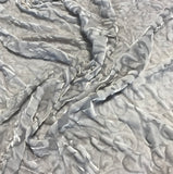 Pearl Gray Scroll - Hand Dyed Burnout Silk Velvet