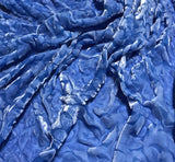 Periwinkle Blue Scroll - Hand Dyed Burnout Silk Velvet