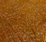 Poppy Orange Scroll - Hand Dyed Burnout Silk Velvet