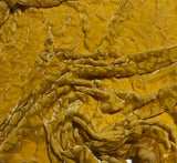 Honey Mustard Scroll - Hand Dyed Burnout Silk Velvet