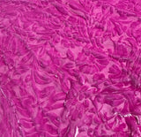 Orchid Pink Floral - Hand Dyed Burnout Silk Velvet