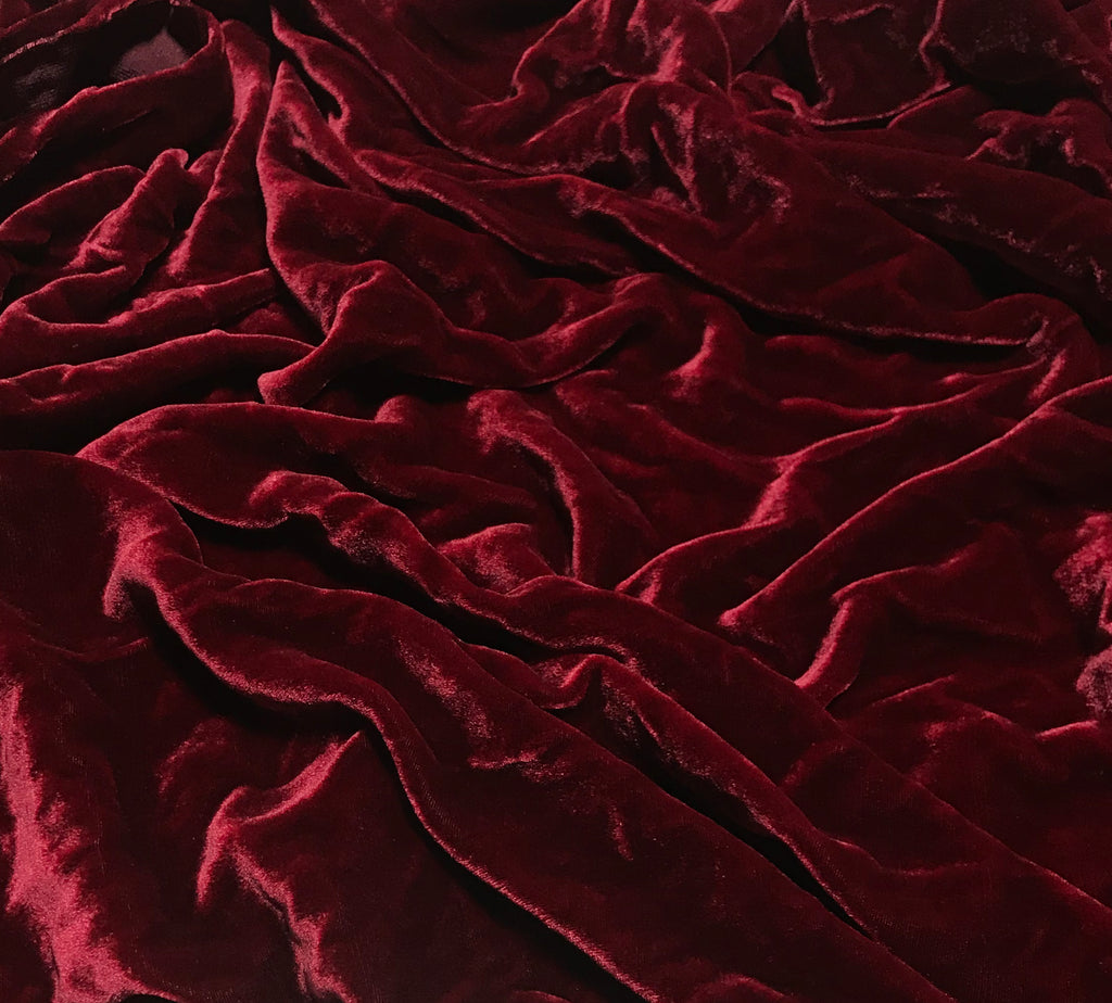 Ruby Red - Hand Dyed Silk Velvet