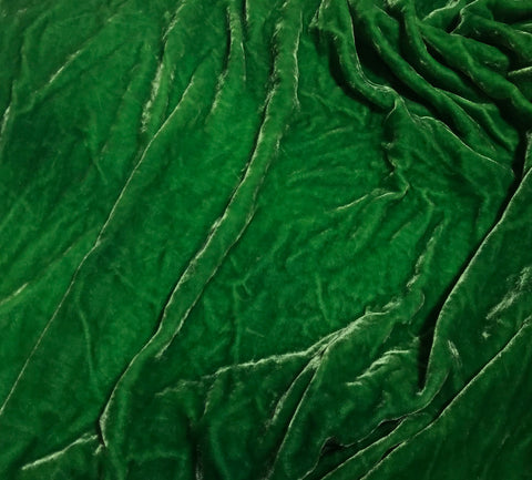 Emerald Green - Hand Dyed Silk Velvet