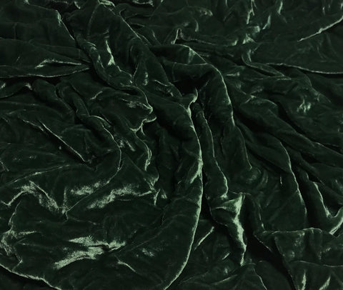 Muted Forest Green - Hand Dyed Silk Velvet