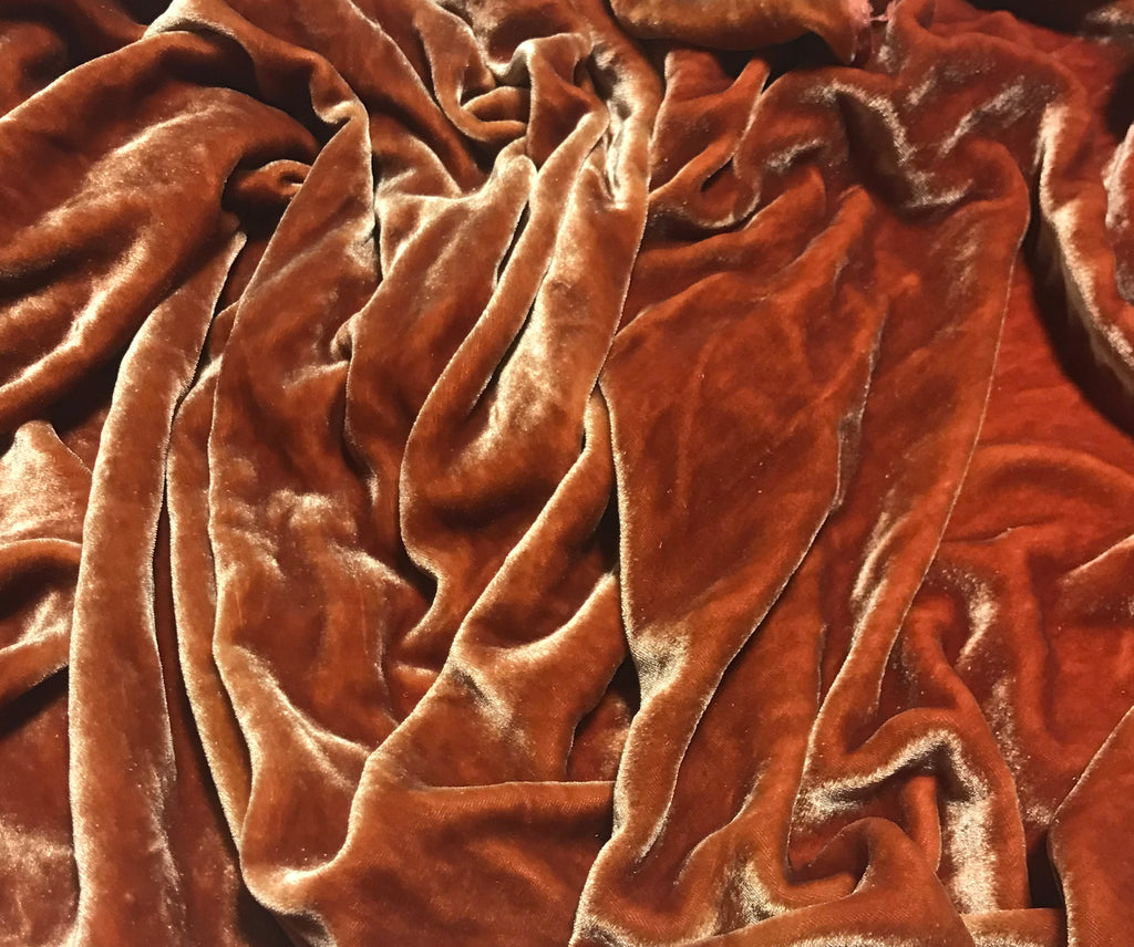 Rose Gold - Hand Dyed Silk Velvet