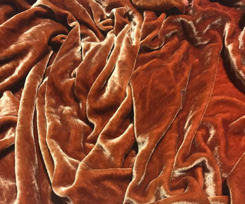 Rose Gold - Hand Dyed Silk Velvet