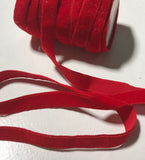 Vintage French Rayon Taffeta Back Velvet Ribbon (5/8" wide)