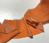 Hand Dyed Persimmon Orange Silk Velvet Ribbon ( 4 Widths to choose from)
