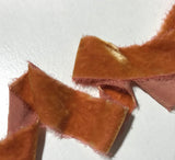 Hand Dyed Red Cinnamon Silk Velvet Ribbon ( 4 Widths to choose from)