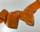 Hand Dyed Saffron Orange Silk Velvet Ribbon ( 4 Widths to choose from)