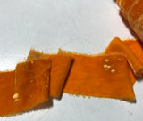 Hand Dyed Tangerine Orange Silk Velvet Ribbon ( 4 Widths to choose from)