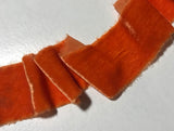 Hand Dyed Deep Orange Silk Velvet Ribbon ( 4 Widths to choose from)