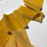Hand Dyed Mustard Yellow Silk Velvet Ribbon ( 4 Widths to choose from)