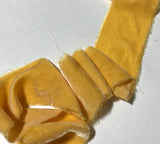 Hand Dyed Goldenrod Silk Velvet Ribbon ( 4 Widths to choose from)