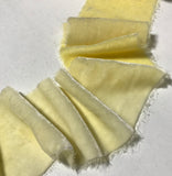 Hand Dyed Butter Yellow Silk Velvet Ribbon ( 4 Widths to choose from)