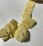 Hand Dyed Butter Yellow Silk Velvet Ribbon ( 4 Widths to choose from)