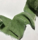 Hand Dyed Celadon Green Silk Velvet Ribbon ( 4 Widths to choose from)