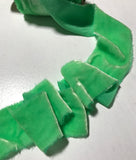 Hand Dyed Spearmint Green Silk Velvet Ribbon ( 4 Widths to choose from)