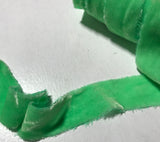Hand Dyed Spearmint Green Silk Velvet Ribbon ( 4 Widths to choose from)