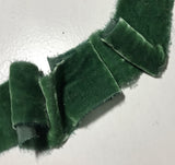 Hand Dyed Spruce Green Silk Velvet Ribbon ( 4 Widths to choose from)