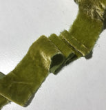 Hand Dyed Yellow Green Silk Velvet Ribbon ( 4 Widths to choose from)