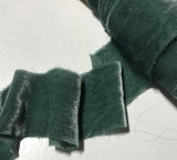 Hand Dyed Gray Green Silk Velvet Ribbon ( 4 Widths to choose from)