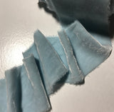Hand Dyed Baby Blue Silk Velvet Ribbon ( 4 Widths to choose from)