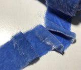 Hand Dyed Periwinkle Blue Silk Velvet Ribbon ( 4 Widths to choose from)