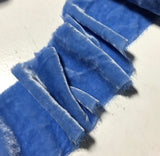 Hand Dyed Sky Blue Silk Velvet Ribbon ( 4 Widths to choose from)