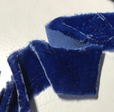 Hand Dyed Sapphire Blue Silk Velvet Ribbon ( 4 Widths to choose from)