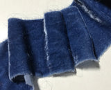 Hand Dyed Denim Blue Silk Velvet Ribbon ( 4 Widths to choose from)
