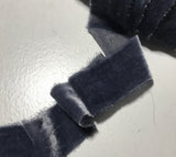 Hand Dyed Blue Steel Silk Velvet Ribbon ( 4 Widths to choose from)