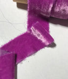 Hand Dyed Bright Lilac Silk Velvet Ribbon ( 4 Widths to choose from)