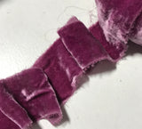 Hand Dyed Boysenberry Purple Silk Velvet Ribbon ( 4 Widths to choose from)