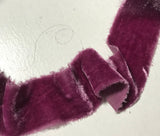 Hand Dyed Boysenberry Purple Silk Velvet Ribbon ( 4 Widths to choose from)