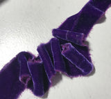 Hand Dyed Bright Purple Silk Velvet Ribbon ( 4 Widths to choose from)