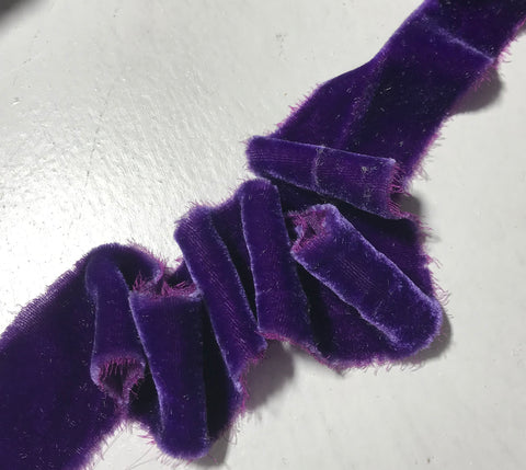Hand Dyed Bright Lavender Silk Velvet Ribbon ( 4 Widths to choose