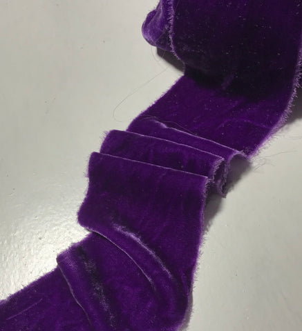 Velvet Ribbon 3/8 Inch x 25 Yard Single Face Spool Silky Dark Purple