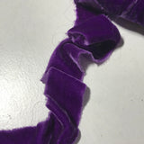 Hand Dyed Royal Purple Silk Velvet Ribbon ( 4 Widths to choose from)