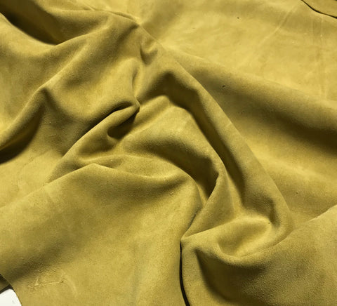 Golden Olive Suede - Lambskin Leather
