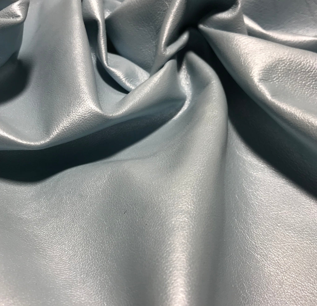 Metallic Pearl Light Blue - Lambskin Leather
