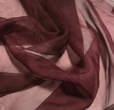 Mauve - Hand Dyed Silk Organza