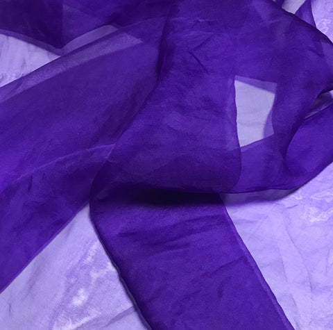 Violet Purple - Hand Dyed Silk Organza