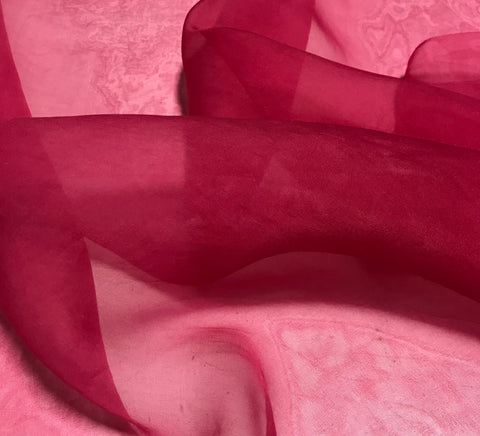 Fuchsia Pink - Hand Dyed Silk Organza