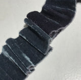 Hand Dyed Gunmetal Silk Velvet Ribbon ( 4 Widths to choose from)