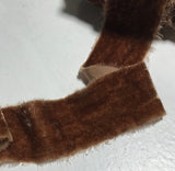 Hand Dyed Camel Brown Silk Velvet Ribbon ( 4 Widths to choose from)