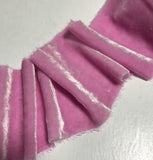 Hand Dyed Peony Silk Velvet Ribbon ( 4 Widths to choose from)