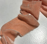 Hand Dyed Peach Silk Velvet Ribbon ( 4 Widths to choose from)