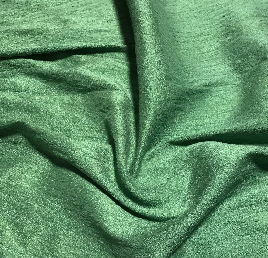 Moss Green - Hand Dyed Silk Dupioni