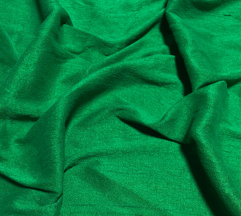 Emerald Green - Hand Dyed Silk Dupioni